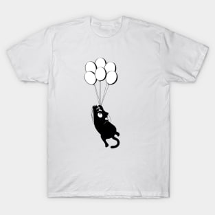 Black cat floating T-Shirt